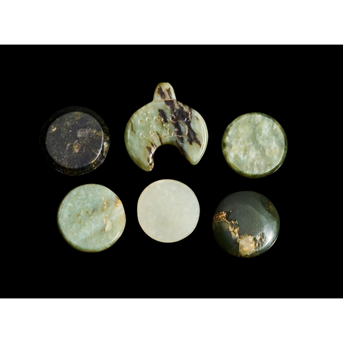 121 - A GROUP OF SIX TIMURID ENGRAVED JADE SEALS, PERSIA, 14TH-15TH CENTURY Collection comprises six engra... 