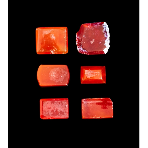 126 - A GROUP OF SIX ENGRAVED AGATE WITH KUFIC SCRIPT, 9TH - 12TH CENTURY  Set of six rectangular agate se... 