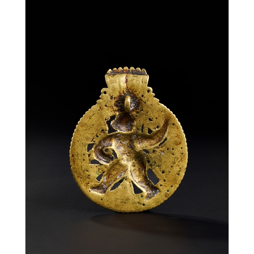 176 - LARGE 18TH CENTURY SOUTH INDIAN BRASS HANUMAN PENDENT LARGE 18TH CENTURY SOUTH INDIAN BRASS HANUMAN ... 