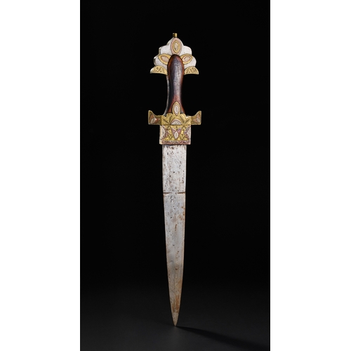 194 - A LARGE NORTH AFRICAN TUAREG SILVER, COPPER AND BRASS INALID SWORD, 19TH CENTURY  A19th-century Nort... 