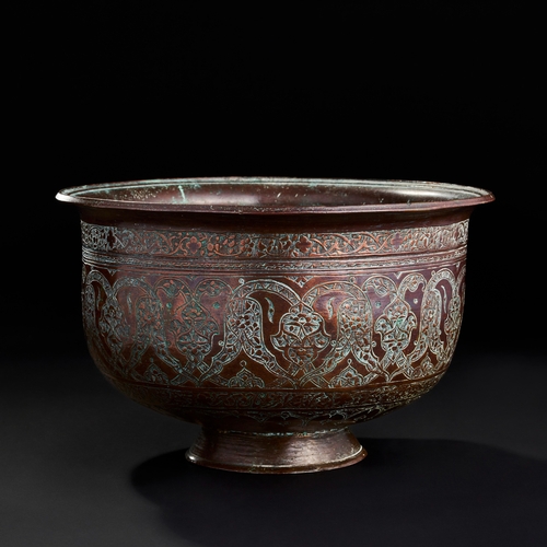 214 - A BRASS LATE SAFAVID EARLY QAJAR BOWL, 18TH-19TH CENTURY  A BRASS LATE SAFAVID EARLY QAJAR BOWL, 18T... 