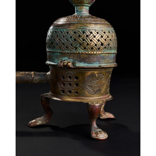 245 - BRONZE SELJUK INCENSE BURNER, 13TH CENTURY  BRONZE SELJUK INCENSE BURNER, 13TH CENTURY  
 
W: 2... 