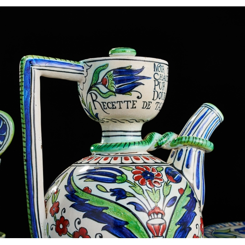 278 - AN ORIENTALIST ITLIAN CANTAGALLI IZNIK SYLT COFFE SET, 19TH CENTURY AN ORIENTALIST ITLIAN CANTAGALLI... 