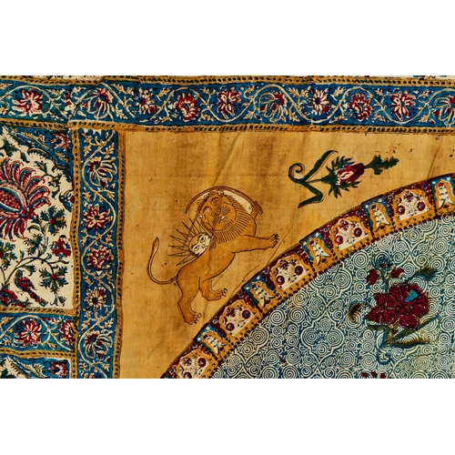 284 - A PAIR OF QAJAR QALAMKARI CURTAINS, SIGNED HAJI ABDUL VAHAB IBN HAJI MUHAMMAD, AH 1310 A PAIR OF QAJ... 