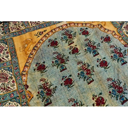 284 - A PAIR OF QAJAR QALAMKARI CURTAINS, SIGNED HAJI ABDUL VAHAB IBN HAJI MUHAMMAD, AH 1310 A PAIR OF QAJ... 