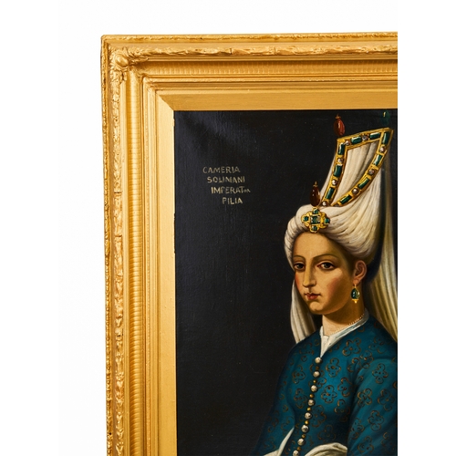 288 - OIL ON CANVAS PORTRAIT OF PRINCESS MIHRIMAH SULTAN, OTTOMAN, TURKEY, 19TH CENTURY  
  OIL ON CANVAS ... 