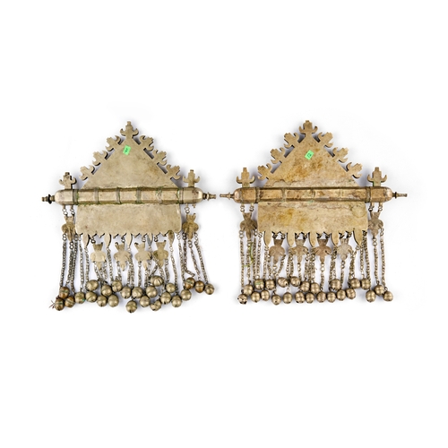 322 - A PAIR OF TRIANGULAR AMULET HOLDERS, TURKMEN  A PAIR OF TRIANGULAR AMULET HOLDERS, TURKMEN  
 
... 