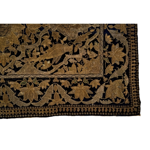 334 - A 19TH CENTURY INDIAN METAL THREAD TEXTILE A 19TH CENTURY INDIAN METAL THREAD TEXTILE 
 
Dimension: ... 