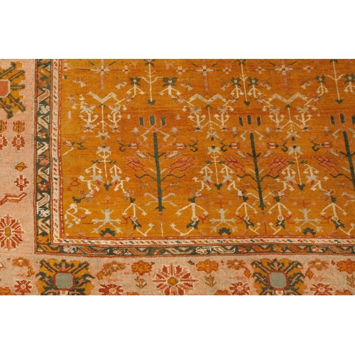 344 - A LARGE WOOL USHAK CARPET, 315 X 287CM A rare antique Ushak carpet. It isn’t easy to find Ushak in t... 