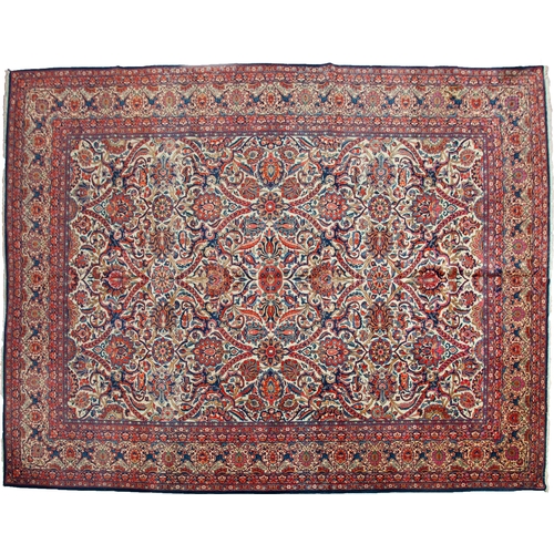 345 - A VERY LARGE ANTIQUE DABIR KASHAN CARPET, 364 X 271CM  Rare and impressive antique Kashan Dabir carp... 