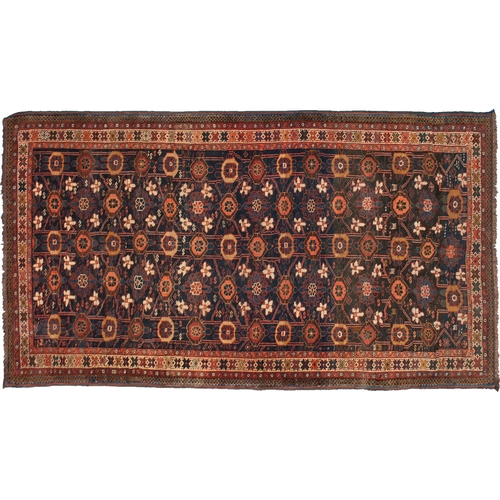 346 - ANTIQUE VARAMIN WOOL RUG, 310 X 145CM  A rare example of an antique Varamin carpet woven on wool. Va... 