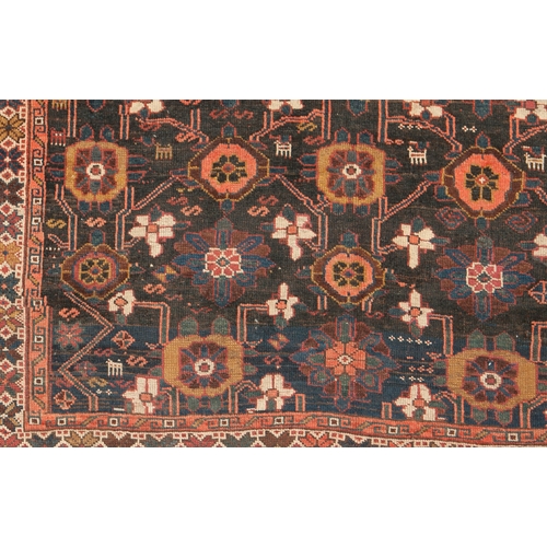 346 - ANTIQUE VARAMIN WOOL RUG, 310 X 145CM  A rare example of an antique Varamin carpet woven on wool. Va... 