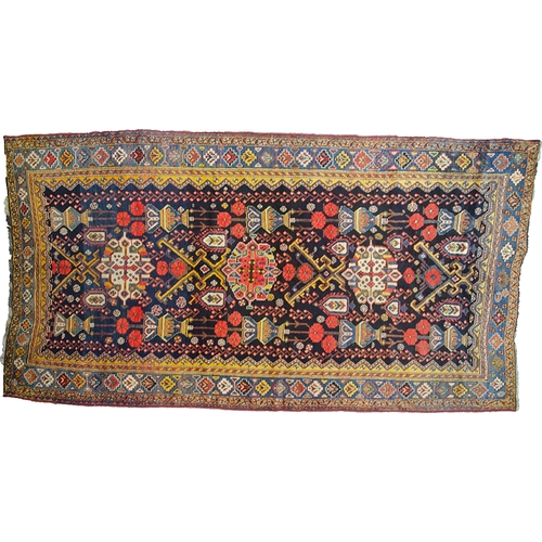 347 - ANTIQUE WOOL BAKHTIAR RUNNER/RUG, 300 X 158CM  This rare piece was woven on wool in excellent condit... 