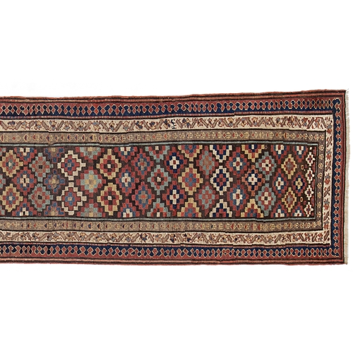 358 - VINTAGE SHAHSAVAN RUNNER/RUG, 405 X 103CM Unusual Shahsavan runner from Saveh. The different bands o... 