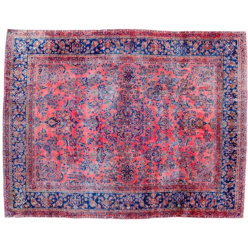 359 - LARGE VINTAGE WOOL KASHAN CARPET, 359 X 267CM Decorative antique Kashan carpet with magnificent colo... 