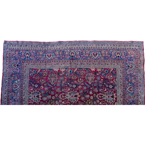 365 - A LARGE WOOL MASHAHD CARPET, 422 X 300CM A very well-woven piece with high-quality wool and natural ... 