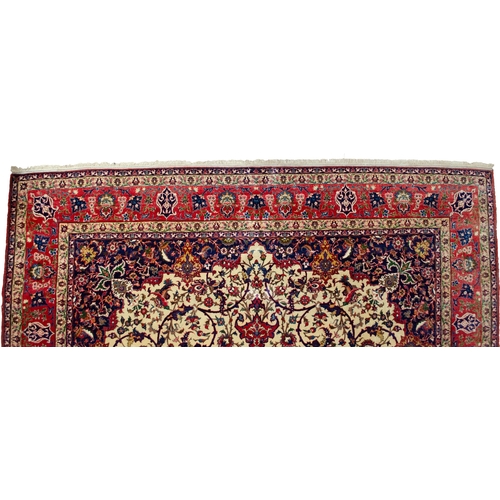 368 - A LARGE ANTIQUE ISFAHAN CARPET, 378 X 262CM  A highest quality dyes and wool, the workshop has produ... 