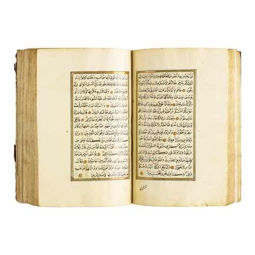 72 - A 19TH CENTURY ILLUMINATED OTTMAN QURAN A 19TH CENTURY ILLUMINATED OTTMAN QURAN