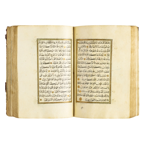 72 - A 19TH CENTURY ILLUMINATED OTTMAN QURAN A 19TH CENTURY ILLUMINATED OTTMAN QURAN