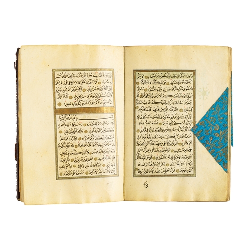 72 - A 19TH CENTURY ILLUMINATED OTTMAN QURAN A 19TH CENTURY ILLUMINATED OTTMAN QURAN