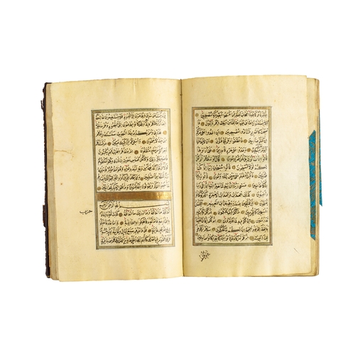 72 - A 19TH CENTURY ILLUMINATED OTTMAN QURAN A 19TH CENTURY ILLUMINATED OTTMAN QURAN