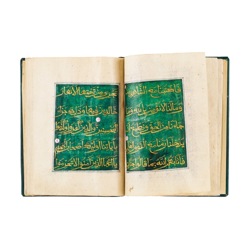 82 - AN ILLUMINATED CHINESE QURAN SECTION JUZ SIGNED AND DATED, 18TH CENTURY  An illuminated Quran sectio... 