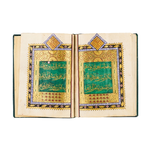 82 - AN ILLUMINATED CHINESE QURAN SECTION JUZ SIGNED AND DATED, 18TH CENTURY  An illuminated Quran sectio... 