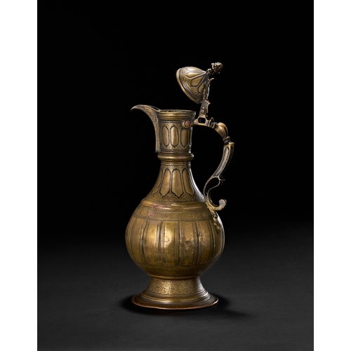 207 - A BRASS ENGRAVED EWER SIGNED BY MASTER AHMED, CENTRAL ASIAN BUKHARA, 19TH CENTURYThe vessel features... 