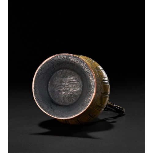 207 - A BRASS ENGRAVED EWER SIGNED BY MASTER AHMED, CENTRAL ASIAN BUKHARA, 19TH CENTURYThe vessel features... 
