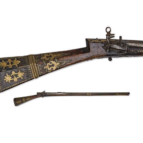 107 - AN OTTOMAN MIQUELET-LOCK TUFEK RIFLE, TURKEY, 18TH - 19TH CENTURY This Ottoman miquelet-lock rifle, ... 