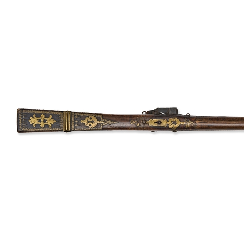 107 - AN OTTOMAN MIQUELET-LOCK TUFEK RIFLE, TURKEY, 18TH - 19TH CENTURY This Ottoman miquelet-lock rifle, ... 