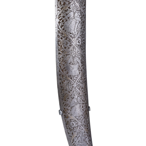 109 - A RARE AND UNUSUAL MONUMENTAL QAJAR DAGGER, PERSIA, 19TH CENTURY This rare and unusual monumental Qa... 