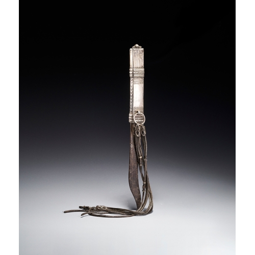 118 - A BEDOUIN SHIBRIYA DAGGER WITH FILIGREE WHITE METAL AND CORAL BEADS, 19TH CENTURY This antique Bedou... 