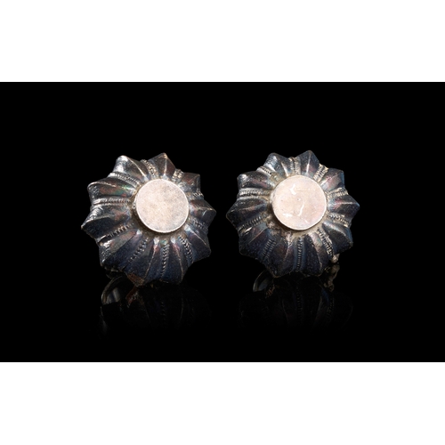 151 - A PAIR OF SILVER-TONED MELON-FORM SCENT BOTTLES, INDIA, 19TH CENTURY This pair of matching vessels i... 