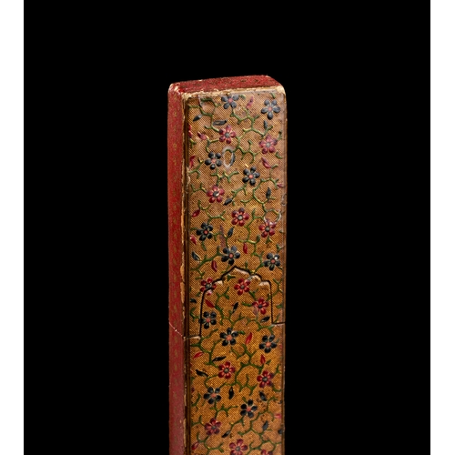 156 - A LACQUERED PAPIER-MACHE PEN BOX QALAMDAN, QAJAR PERSIAN, 19TH CENTURY This Persian pen box, known a... 