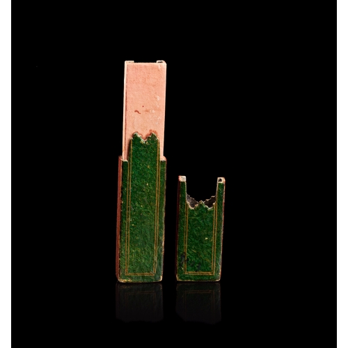 156 - A LACQUERED PAPIER-MACHE PEN BOX QALAMDAN, QAJAR PERSIAN, 19TH CENTURY This Persian pen box, known a... 