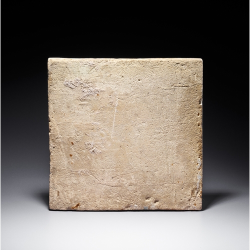 65 - AN IZNIK POTTERY TILE, OTTOMAN TURKEY, CIRCA 1580 The central composition features a large lobed pal... 