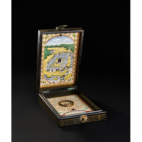 94 - A 19TH CENTURY OTTOMAN COMPASS AND QIBLA INDICATOR A 19th-century Ottoman Qibla indicator and compas... 