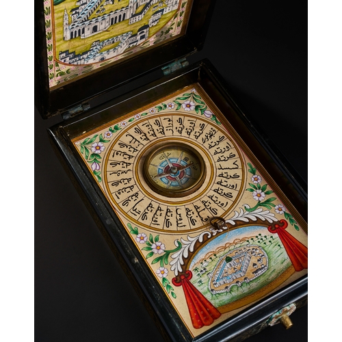 94 - A 19TH CENTURY OTTOMAN COMPASS AND QIBLA INDICATOR A 19th-century Ottoman Qibla indicator and compas... 