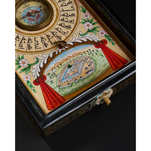 94 - A 19TH CENTURY OTTOMAN COMPASS AND QIBLA INDICATOR A 19th-century Ottoman Qibla indicator and compas... 