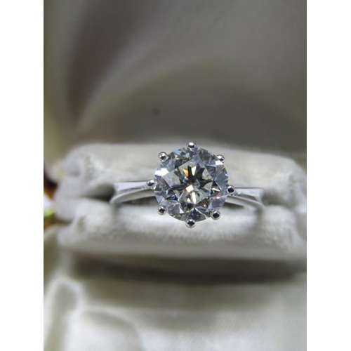 139 - 18ct WHITE GOLD DIAMOND SOLITAIRE RING, old cut diamond approx 7.8mm, approx 2ct, diamond is of good... 