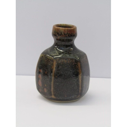 90 - STUDIO POTTERY, John Leach small 6 sided bottle vase, 3.5