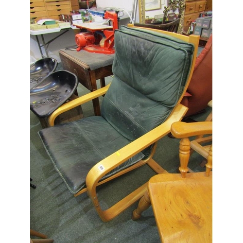 889 - RETRO, A retro beech framed arm chair