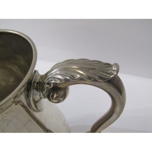 2 - GEORGE III SILVER BALUSTER TANKARD, foliate crested double scroll handle, London 1763, maker's mark ... 