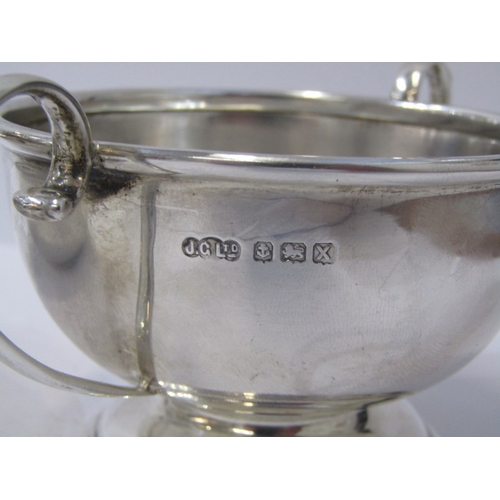 22 - SILVER TWIN HANDLED SUCRIER, Birmingham 1947, together with similar plain sucrier by Mappin & Webb, ... 