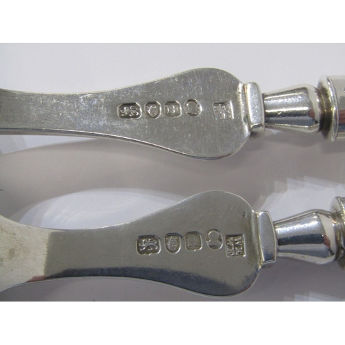 42 - GEORGE III table servers, pair of silver handled and bladed table servers, London 1803, maker WE & W... 