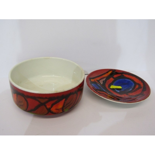 609 - POOLE POTTERY, 4 pieces of Delphis tableware, including Gillian Taylor dish and Wendy Smith bowl, to... 