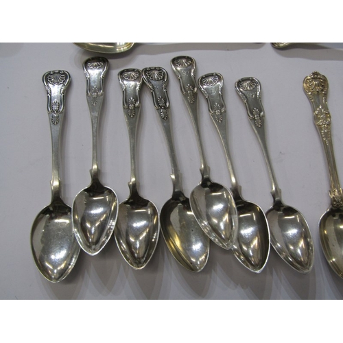 73 - SILVER CUTLERY, collection of Kings pattern tea spoons and ladle, various dates, total weight 774 gr... 