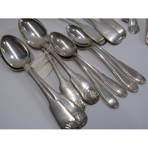 90 - SILVER TEA SPOONS, collection of assorted antique and later silver tea spoons, 378 grams