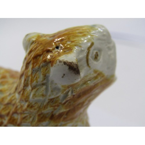 599 - EARLY POTTERY, pearlware figure of Leopard, 8cm width